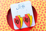 Handcrafted Wood Earrings- KC Football Arrowheads