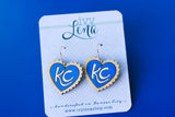 Handcrafted Wood Earrings- KC baseball