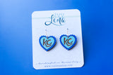Handcrafted Wood Earrings- KC baseball