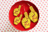 Handcrafted Wood Earrings- Foam Hand