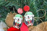 Hand-Painted Wood Earrings- Gifting Penguin