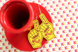 Handcrafted Wood Earrings- Foam Hand