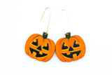 Handcrafted Wood Earrings- Jack-O-Lantern
