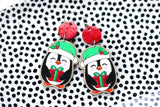 Hand-Painted Wood Earrings- Gifting Penguin