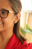 Handcrafted Wood Earrings- KC Heart Studs