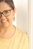 Hand-Painted Wood Earrings- Fall Floral