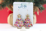 Handcrafted Wood Earrings- Confetti Tree