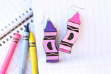 Handcrafted Wood Earrings- Crayons