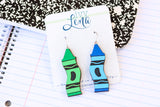 Handcrafted Wood Earrings- Crayons
