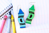 Handcrafted Wood Earrings- Crayons