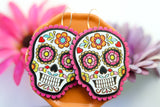 Handcrafted Wood Earrings- Sugar Skulls