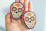 Handcrafted Wood Earrings- Sugar Skulls