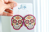 Handcrafted Wood Earrings- Sugar Skulls
