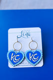 Handcrafted Wood Earrings- KC baseball