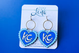 Handcrafted Wood Earrings- KC baseball