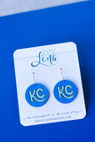 Handcrafted Wood Earrings- KC baseball