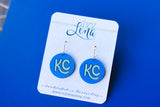 Handcrafted Wood Earrings- KC baseball
