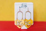 Handcrafted Wood Earrings- KC Heart