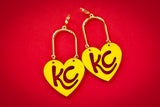 Handcrafted Wood Earrings- KC Heart