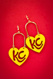 Handcrafted Wood Earrings- KC Heart