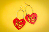Handcrafted Wood Earrings- KC Heart