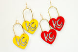 Handcrafted Wood Earrings- KC Heart