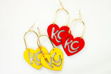 Handcrafted Wood Earrings- KC Heart