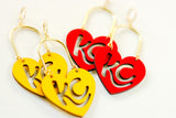 Handcrafted Wood Earrings- KC Heart