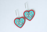 Handcrafted Wood Earrings- KC Hearts