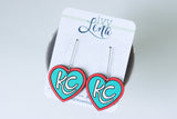 Handcrafted Wood Earrings- KC Hearts
