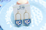 Handcrafted Wood Earrings- KC baseball