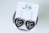 Handcrafted Wood Earrings- KC Hearts