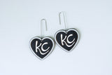 Handcrafted Wood Earrings- KC Hearts