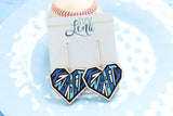 Handcrafted Wood Earrings- KC baseball