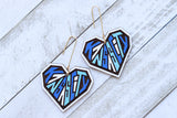 Handcrafted Wood Earrings- KC baseball
