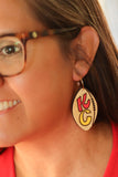 Handcrafted Wood Earrings- KC Football