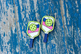 Handcrafted Wood Earrings- Pickleball