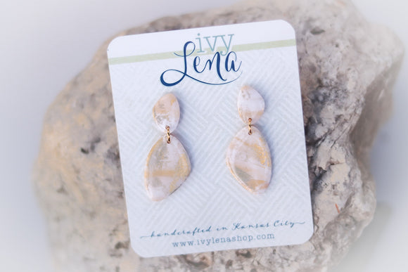 Handcrafted Polymer Clay Earrings- Gold Mix