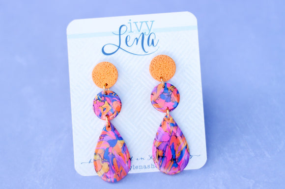 Handcrafted Polymer Clay Earrings- Playful Hues