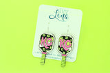 Handcrafted Wood Earrings- Pickleball