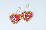 Handcrafted Wood Earrings- KC Hearts