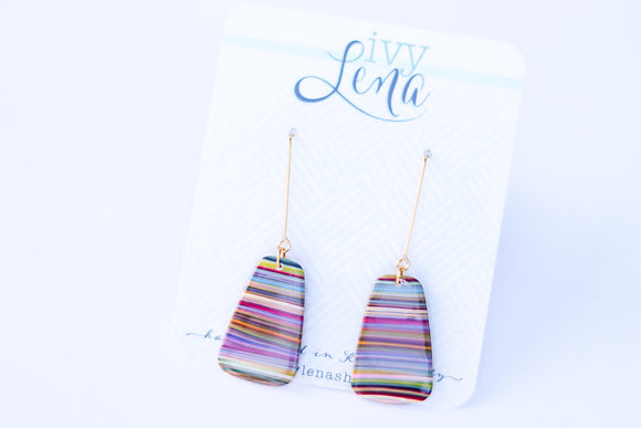 Handcrafted Polymer Clay Earrings- Colorful Neutral