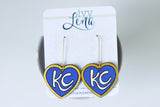 Handcrafted Wood Earrings- KC Hearts