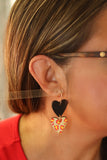 Handcrafted Wood Earrings- Hand-painted Leopard Print