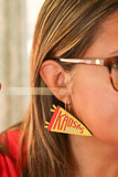 Handcrafted Wood Earrings- Kansas City Flag