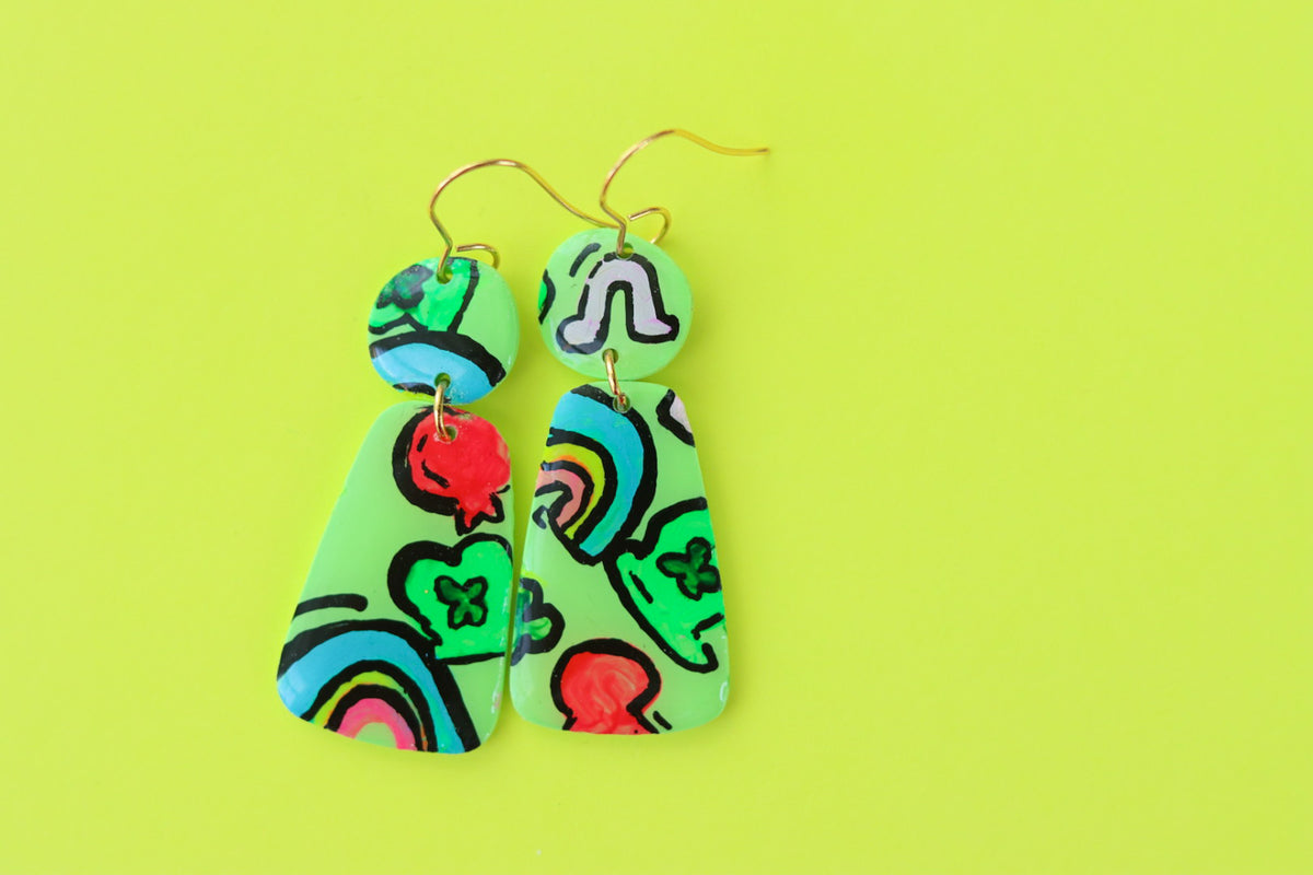 Handcrafted Polymer Clay Earrings- Lucky Charms – Ivy Lena