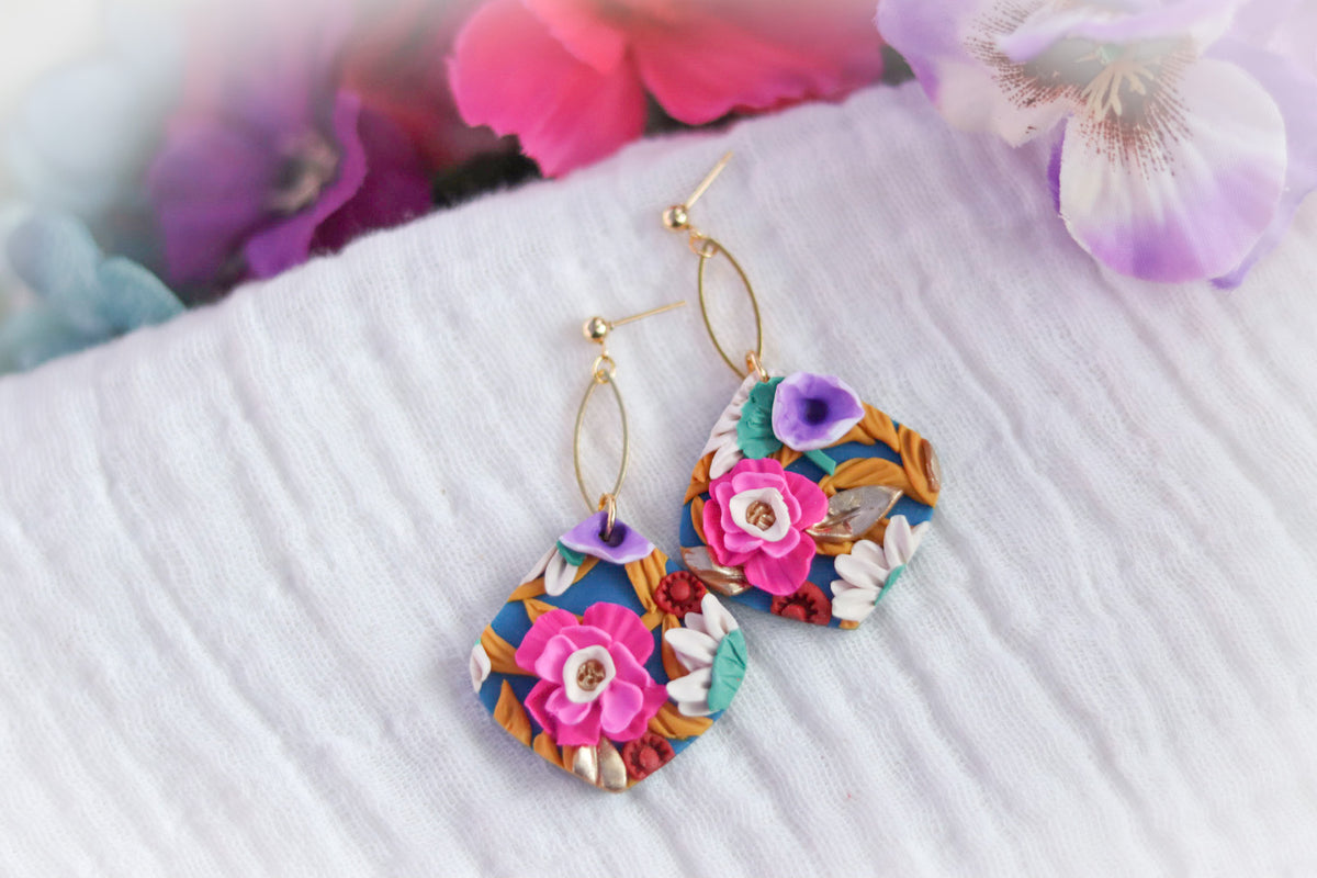 Handcrafted Polymer Clay Earrings- Floral – Ivy Lena