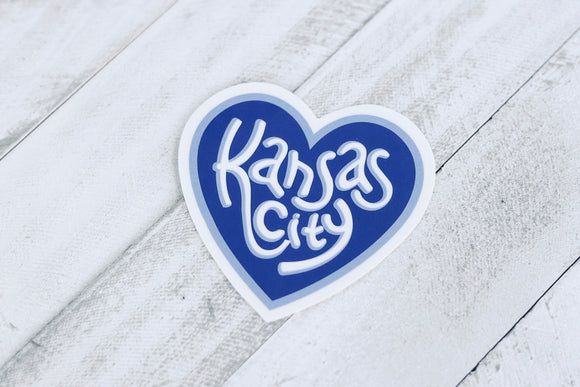 Kansas City Heart Blue Sticker- Royals/Sporting KC