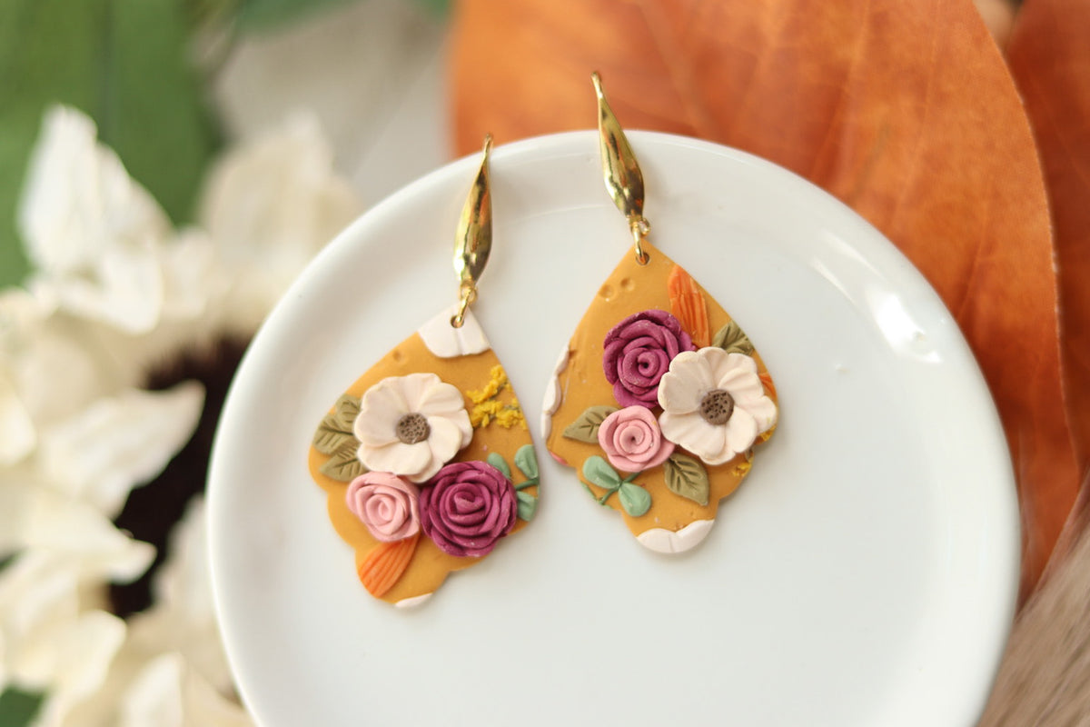 Autumn Floral 1 /Image Transfer Paper / Polymer Clay Transfer Paper / Clay  Tools / Earring Making