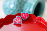 Handcrafted Polymer Clay Earrings- Graphic Transfer- KC Current